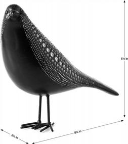 img 3 attached to Black Bird Animal Figurine And Sculpture Home Decor Accent For Living Room, Office Workspace - Torre & Tagus Debossed Dotted Standing