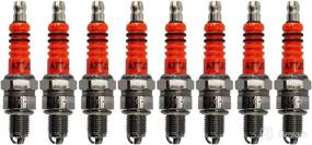 img 4 attached to High Performance 8pcs Scooter Spark Plug GY6 50cc 150cc, PRO BAT, A7TC A7TJC Spark Plug with 3 Electrodes, Ideal for GY6 50-125cc Moped Scooter ATV Quads - Orange