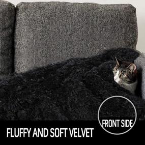 img 2 attached to Soft And Cozy Sherpa Fleece Pet Blanket By LOCHAS - Perfect For Dogs, Cats, And Puppies - Extra Warm Plush Faux Fur Throw Cover - 20''X30'' In Black