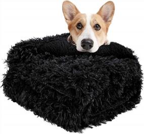 img 4 attached to Мягкое и уютное одеяло из шерпа-флиса для домашних животных от LOCHAS - идеально подходит для собак, кошек и щенков - очень теплый плюшевый чехол из искусственного меха - 20 ''X 30 '' черного цвета