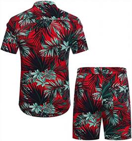 img 2 attached to Summer Hawaiian Track Suits: 2-Piece Floral Short Sleeve Shirts And Shorts Set For Casual Jogging Outfits