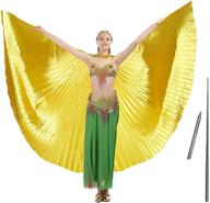 14-цветные крылья для танца живота для взрослых и детей со стержнями - 360 ° isis angel wings, включая портативные телескопические палочки - продукт imucci логотип