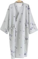 japanese kimono nightgown bathrobe - zooboo cotton spring summer robe lightweight sleepwear for women men logo