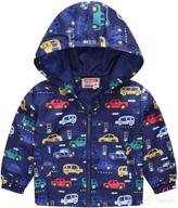 🧥 tuiji toddler boys girls cartoon print zip jacket: lightweight, hooded windbreaker coats for outdoor play and cute dust coats logo