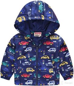 img 2 attached to 🧥 TUIJI Toddler Boys Girls Cartoon Print Zip Jacket: Lightweight, Hooded Windbreaker Coats for Outdoor Play and Cute Dust Coats