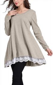 img 2 attached to Long Sleeve Tunics For Women: Round Neck Blouses And Shirts Perfect For Leggings By Sanifer