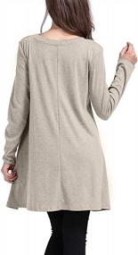 img 3 attached to Long Sleeve Tunics For Women: Round Neck Blouses And Shirts Perfect For Leggings By Sanifer