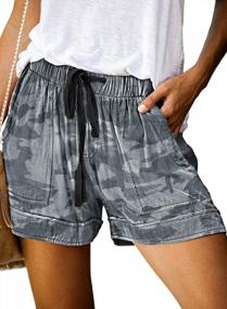 img 4 attached to Comfortable Women'S Shorts With Pockets- Pure Color, Elastic Waist & Drawstring - Perfect For Summer