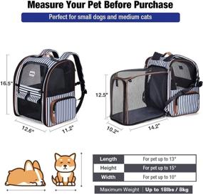 img 3 attached to 🐶 Lekebobor Expandable Pet Backpack Carrier for Small Dogs and Medium Cats - Fits Up to 18 lbs, Foldable Dog Backpack Carrier for Travel, Hiking, Outdoor Use