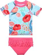 👙 xfgirls girls swimsuit: toddler two piece long sleeve swimwear - upf 50+ protection логотип