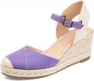 stylish women's espadrille wedge sandals with cap toe, ankle strap buckle, and slingback design - perfect platform shoes for summer by laicigo logo