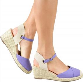 img 3 attached to Stylish Women'S Espadrille Wedge Sandals With Cap Toe, Ankle Strap Buckle, And Slingback Design - Perfect Platform Shoes For Summer By LAICIGO