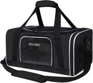 airline approved pet carrier: petskd portable travel bag for small-medium cats and dogs - southwest airlines compatible. soft-sided cat carrier with locking safety zipper and 5-sided breathable mesh. logo