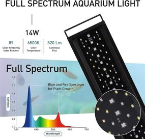 img 3 attached to 🐠 HYGGER Auto On Off LED Aquarium Light, Full Spectrum Fish Tank Light with LCD Monitor, Continuous 24/7 Lighting Cycle, 7 Colors, Adjustable Timer, IP68 Waterproof, 3 Modes for 12"-18" Freshwater Planted Aquarium Tank