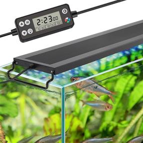 img 4 attached to 🐠 HYGGER Auto On Off LED Aquarium Light, Full Spectrum Fish Tank Light with LCD Monitor, Continuous 24/7 Lighting Cycle, 7 Colors, Adjustable Timer, IP68 Waterproof, 3 Modes for 12"-18" Freshwater Planted Aquarium Tank