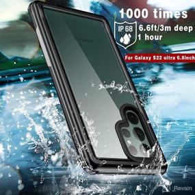 img 2 attached to 📱 ANTSHARE Samsung Galaxy S22 Ultra Waterproof Case with Built-in Screen Protector - Rugged Shockproof Clear Case for S22 Ultra 5G 6.8inch (Black)