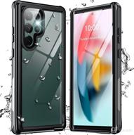 📱 antshare samsung galaxy s22 ultra waterproof case with built-in screen protector - rugged shockproof clear case for s22 ultra 5g 6.8inch (black) logo