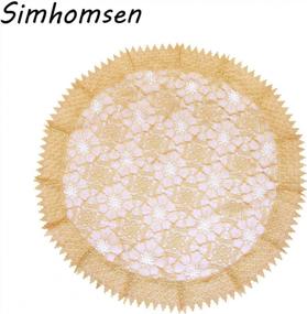 img 3 attached to 36 Inch Round Small Beige Lace Tablecloth For Coffee Table - Simhomsen