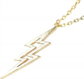 img 2 attached to Handcrafted Brushed Metal Lightning Bolt Necklace By Spinningdaisy