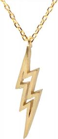 img 4 attached to Handcrafted Brushed Metal Lightning Bolt Necklace By Spinningdaisy