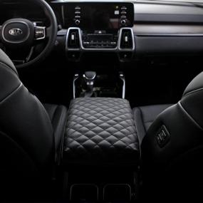 img 2 attached to KMMOTORS Sorento (2021-2023) Console Cover, Armrest Cushion, Black - Essential Accessories For Your Sorento!