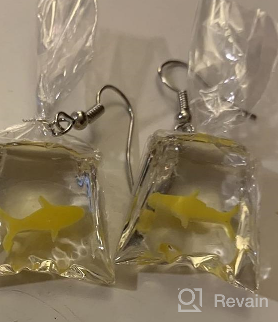 img 1 attached to Quirky and Playful: 12 Pairs of Cute, Weird and Funny Earrings Including Goldfish, Water Bottle, and Milk Tea Dangles for Girls and Women review by Andrew Jones