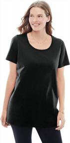 img 4 attached to Woman Within Women'S Plus Size Perfect Short-Sleeve Scoop-Neck Tee Shirt