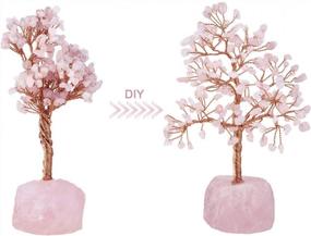 img 2 attached to Mookaitedecor Crystal Rose Quartz Tree с натуральным грубым каменным основанием Денежное дерево для богатства и удачи, украшение стола по фэн-шуй 7-8,7 дюймов