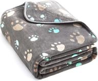 🐾 allisandro 350 gsm-super soft and premium flannel fleece pet dog blanket, cute print design, washable and fluffy blanket for puppy cat kitten, indoor or outdoor use, grey, 39" x 31 logo