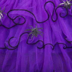img 1 attached to Милый костюм паука на Хэллоуин для маленьких девочек: платье с коротким рукавом, сетчатая юбка-пачка и костюм ведьмы для косплея