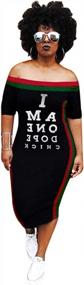img 4 attached to Women'S Off The Shoulder Sleeveless T Shirt Maxi Dress - ECHOINE Letter Print Fashion