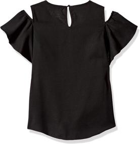 img 1 attached to 👚 Stylish Flutter Shoulder Necklace Tops, Tees & Blouses for Girls - Amy Byer Clothing