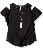 👚 stylish flutter shoulder necklace tops, tees & blouses for girls - amy byer clothing logo