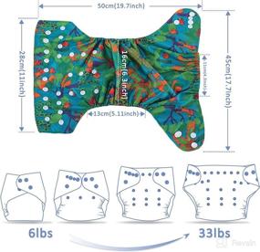 img 2 attached to TDIAPERS Cloth Diaper Washable Reusable, One Size Adjustable for Baby - 6 Pack with 12 Inserts - Enhanced SEO