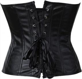 img 1 attached to Fashionable And Durable Corsets For Plus Size Women – Get Your Steampunk Look With Faux Leather Corset Top Featuring Zipper Bustier