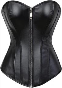 img 4 attached to Fashionable And Durable Corsets For Plus Size Women – Get Your Steampunk Look With Faux Leather Corset Top Featuring Zipper Bustier