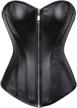fashionable and durable corsets for plus size women – get your steampunk look with faux leather corset top featuring zipper bustier logo