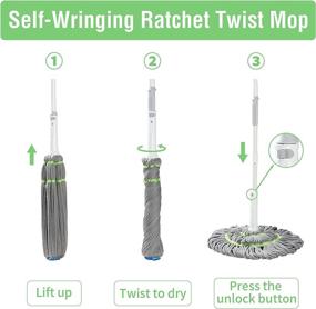 img 3 attached to 🧹 BOOMJOY Self-Wringing Twist Mop: Heavy-Duty Floor Cleaning with Long Handle & 3 Replacement Heads