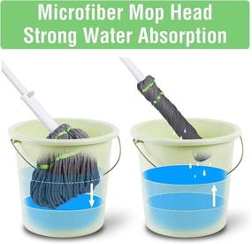 img 1 attached to 🧹 BOOMJOY Self-Wringing Twist Mop: Heavy-Duty Floor Cleaning with Long Handle & 3 Replacement Heads