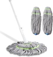 🧹 boomjoy self-wringing twist mop: heavy-duty floor cleaning with long handle & 3 replacement heads logo