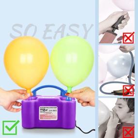 img 2 attached to KINBON Electric Balloon Pump Air Blower Dual Nozzle Portable Inflator For Party Decoration Balloon Arch 110V 600W