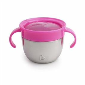 img 2 attached to Stainless Steel Snack Catcher With Lid By Munchkin - 9Oz Pink Container, 1 Count - For Mess-Free Snacking On-The-Go