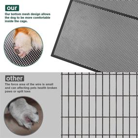 img 1 attached to 🐾 Premium Heavy Duty Indestructible Dog Crate: 32 Inch Kennel with Removable Floor Net, Escape Proof Cage on 4 Lockable Wheels, Double Door Design - Ideal for High Anxiety Small Dogs, Indoor and Outdoor Use