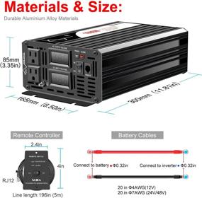 img 1 attached to Xijia 1500W (Peak Power 3000W) 48v to 120v Pure Sine Wave 60HZ Solar Inverter for Home & Car Use (DC48V – Range 40V-60V) 1500W