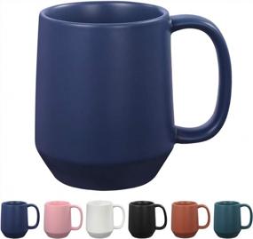 img 4 attached to Micool Large Ceramic Mug - 16 Oz, Ideal For Coffee, Tea, And Mulled Drinks, Perfect Office And Home Gift, Microwave & Dishwasher Safe, Navy With Frosted Surface Finish