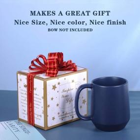 img 2 attached to Micool Large Ceramic Mug - 16 Oz, Ideal For Coffee, Tea, And Mulled Drinks, Perfect Office And Home Gift, Microwave & Dishwasher Safe, Navy With Frosted Surface Finish