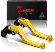 🏍️ short adjustable mzs gold motorcycle brake clutch levers compatible with ex250 08-12, ex300 13-18, ex400 18-21, kle300 300x 17-20, klx125 10-16, klx250 08-16, klx300 230 230r 20-22, z125 17-21 логотип