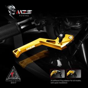 img 3 attached to 🏍️ Short Adjustable MZS Gold Motorcycle Brake Clutch Levers Compatible with EX250 08-12, EX300 13-18, EX400 18-21, KLE300 300X 17-20, KLX125 10-16, KLX250 08-16, KLX300 230 230R 20-22, Z125 17-21