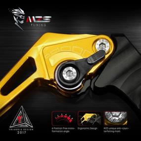 img 1 attached to 🏍️ Short Adjustable MZS Gold Motorcycle Brake Clutch Levers Compatible with EX250 08-12, EX300 13-18, EX400 18-21, KLE300 300X 17-20, KLX125 10-16, KLX250 08-16, KLX300 230 230R 20-22, Z125 17-21