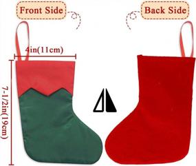 img 3 attached to Ivenf Rustic Christmas Mini Stockings Set Of 12 - 7 Inches Red And Green Twill Stockings For Gift Cards, Silverware, And Treats. Perfect Xmas Tree Decorations For Neighbors, Coworkers, And Kids.